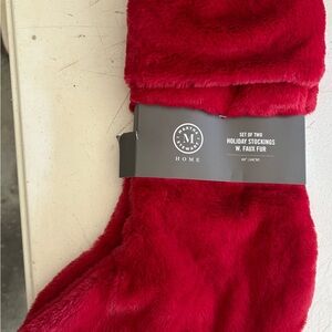 Martha Stewart Red Faux Fur Holiday Stockings
